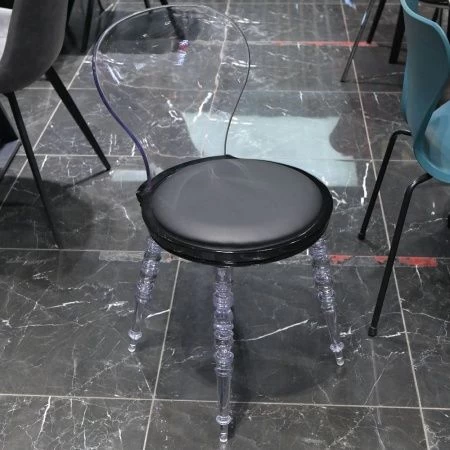 Купить Стул Babel чёрный с прозрачными ножками по низкой цене