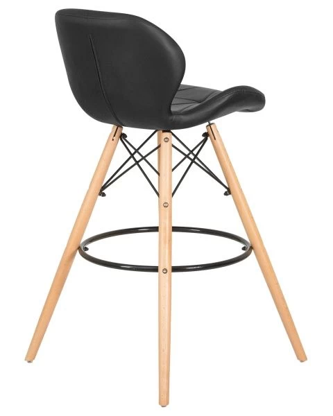 Стул барный BUTTERFLY BAR (ножки светлый бук, цвет чёрный) для кафе, ресторанов и кухни