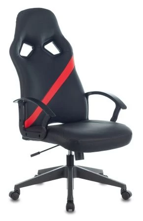 Кресла для геймеров - Кресло игровое Zombie DRIVER черный/красный искусственная кожа с подголов. крестовина пластик