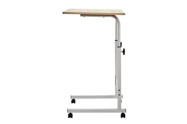 Купить Стол многофункциональный на колесах, 60x40 см, «РОЛЛ», 2 ножки, регул.высота, мдф, металл, св. дерево, белый по низкой цене