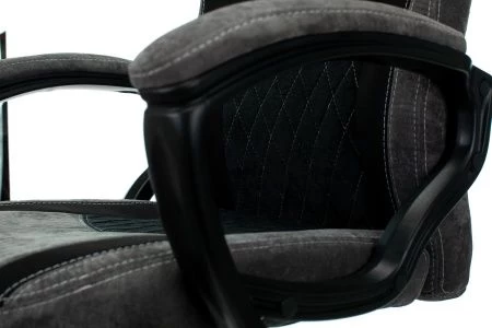 Кресла для геймеров - Кресло игровое Zombie VIKING 6 KNIGHT Fabric серый/черный с подголов. крестовина металл