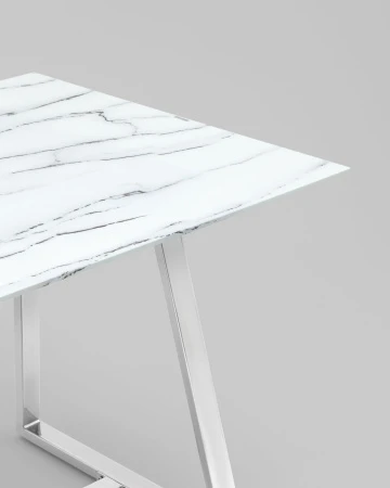 Купить Стол обеденный Даллас 160*90 белый стеклянный по низкой цене