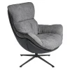 Кресло HUG тёмно-серый, экокожа, шенилл