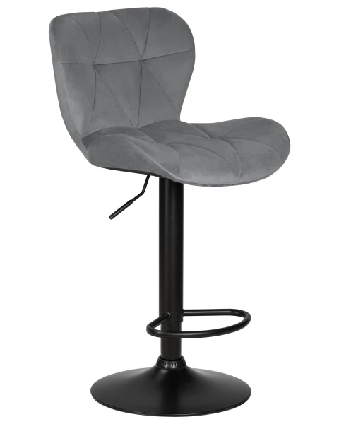 Купить Набор 2 шт Стул барный DOBRIN BARNY BLACK, серый велюр (MJ9-75) по низкой цене