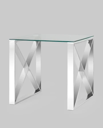 Купить Журнальный стол 55*55 КРОСС серебро по низкой цене