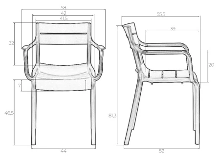 Купить Набор 4 шт Стул обеденный DOBRIN TIM ARM, темно-серый (GR-04) в интернет-магазине КупиКресла.ру
