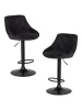 Набор 2 шт Стул барный DOBRIN LOGAN BLACK, черный велюр (MJ9-101)