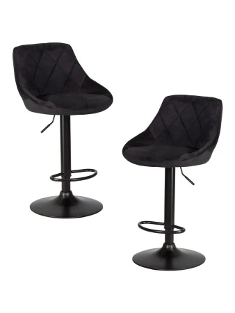 Набор 2 шт Стул барный DOBRIN LOGAN BLACK, черный велюр (MJ9-101)