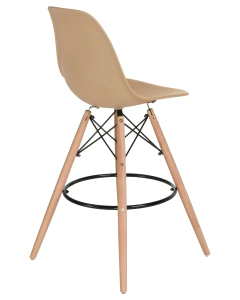 Стул барный DOBRIN DSW BAR, ножки светлый бук, цвет сиденья бежевый (GR-03) для кафе, ресторанов и кухни