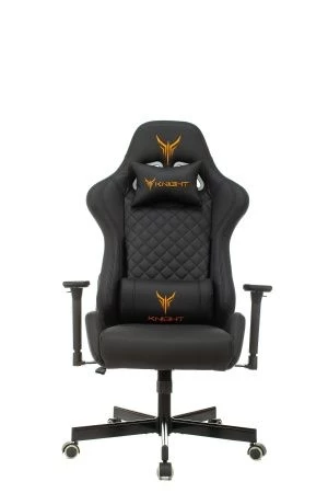 Кресла для геймеров - Кресло игровое Knight ARMOR черный ромбик эко.кожа с подголов. крестов. металл