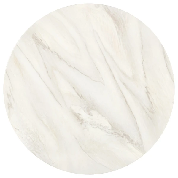 Купить Стол Liverpool диам.100см, керамогранит белый мрамор с золотистыми ножками по низкой цене