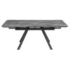 Купить Стол Arthur раскладной 120-184x80x75см, керамогранит серый мрамор Greys Grey, чёрный по низкой цене