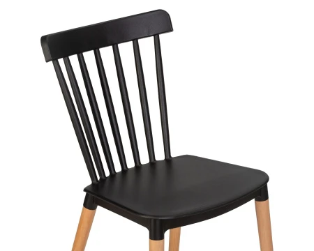 Купить Набор 4 шт Стул обеденный DOBRIN THEO, ножки светлый бук, цвет черный (B-03) в интернет-магазине КупиКресла.ру