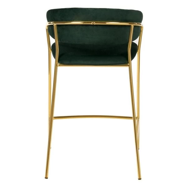Стул полубарный Turin зеленый с золотыми ножками для кафе, ресторанов и кухни
