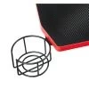 Купить Компьютерный геймерский стол Basic 110х59х75см c полкой для монитора 40х20см, подстаканником, крючком для наушников, карбон чёрный красный по низкой цене