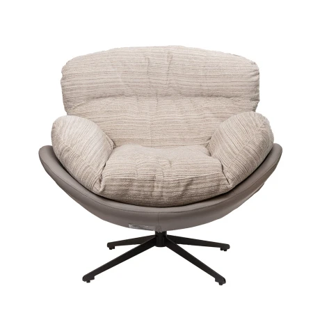 Купить Кресло BLISS серый, экокожа, шенилл по низкой цене