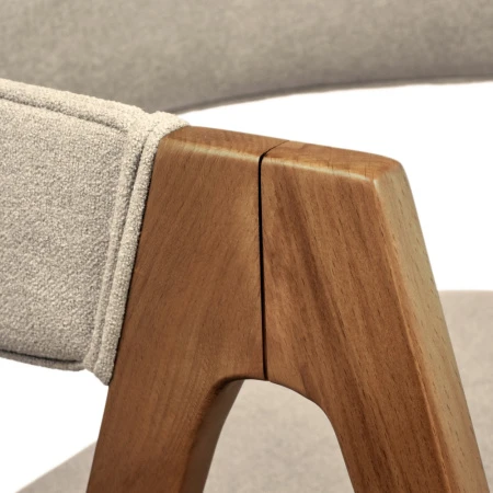 Купить Стул Alan латте букле с ножками цвета орех по низкой цене