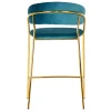 Купить Стул полубарный Turin бирюзовый с золотыми ножками по выгодной цене для кафе, ресторанов и кухни