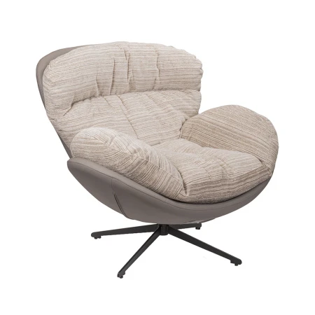 Кресло BLISS серый, экокожа, шенилл