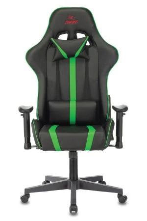 Кресла для геймеров - Кресло игровое Zombie A4 черный/зеленый искусственная кожа с подголов. крестовина пластик