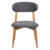 Купить Стул Lucas тёмно-серый букле с ножками цвета орех по низкой цене