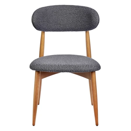 Купить Стул Lucas тёмно-серый букле с ножками цвета орех по низкой цене
