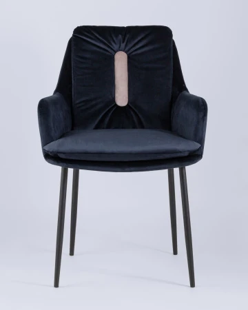 Купить Кресло Саманта велюр темно-синий по низкой цене