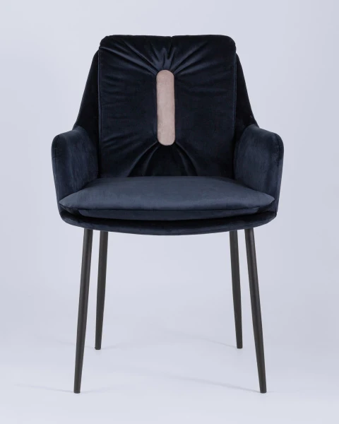Купить Кресло Саманта велюр темно-синий по низкой цене