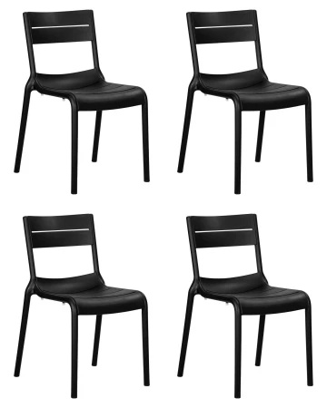 Набор 4 шт Стул обеденный DOBRIN TIM, черный (B-03)