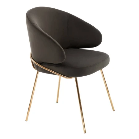Купить Стул-полукресло Emil графит с золотыми ножками по низкой цене