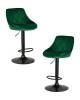 Набор 2 шт Стул барный DOBRIN LOGAN BLACK, зеленый велюр (MJ9-88)
