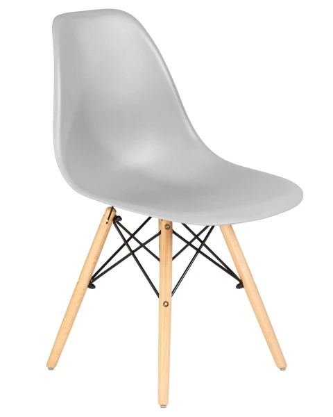 Купить Стул обеденный DOBRIN DSW, ножки светлый бук, цвет светло-серый (GR-01) по низкой цене