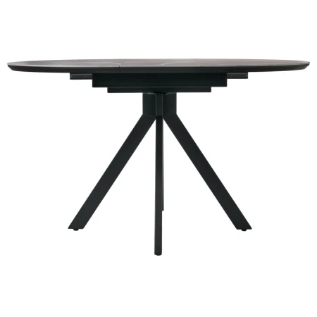 Купить Стол Rudolf круглый раскладной 100-130x100x75см, серый керамогранит, черный по низкой цене