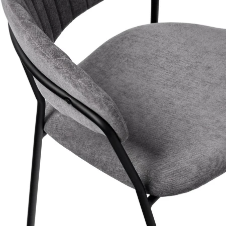 Купить Стул Turin серый вельвет с чёрными ножками по низкой цене