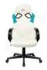 Кресла для геймеров - Кресло игровое Zombie RUNNER белый/голубой искусственная кожа крестовина пластик