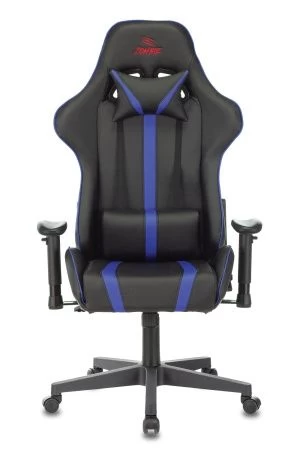 Кресла для геймеров - Кресло игровое Zombie A4 черный/синий искусственная кожа с подголов. крестовина пластик