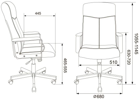 Кресла руководителя - Кресло руководителя Бюрократ DOMINUS коричневый/черный эко.кожа крестов. металл