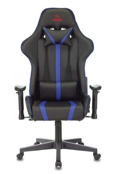 Кресло игровое Zombie A4 черный/синий искусственная кожа с подголов. крестовина пластик | Купить в КупиКресла.ру