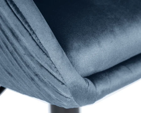 Купить Кресло дизайнерское DOBRIN EDISON BLACK, синий велюр (1922-20) по низкой цене