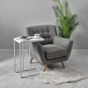 Купить Придиванный столик Loft 50x30см, белый мрамор с белыми ножками по низкой цене