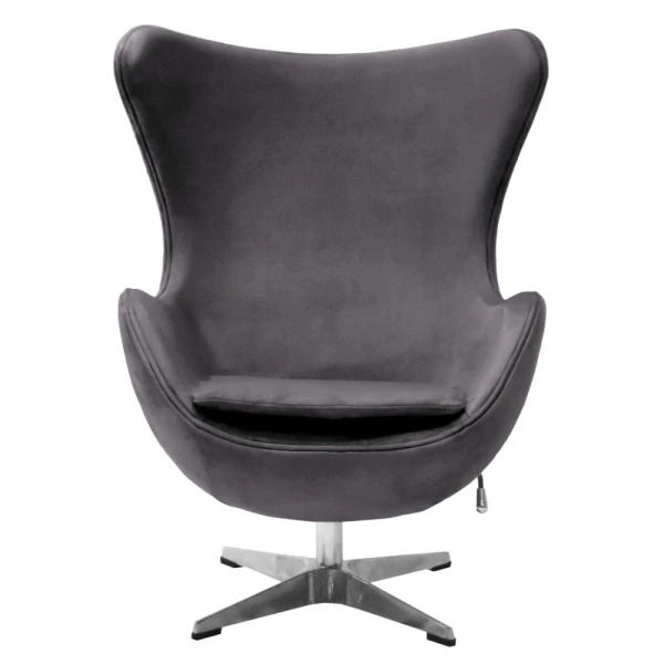 Купить Кресло EGG STYLE CHAIR тёмно-серый, искусственная замша по низкой цене