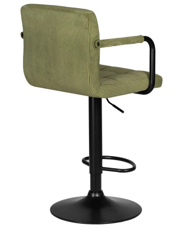 Купить Стул барный DOBRIN KRUGER ARM BLACK, зеленый вельвет (LAR-E2041-7) по выгодной цене для кафе, ресторанов и кухни