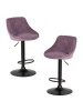 Набор 2 шт Стул барный DOBRIN LOGAN BLACK, пудрово-сиреневый велюр (MJ9-52)