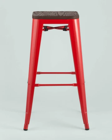 Купить Стул барный TOLIX WOOD красный глянцевый по выгодной цене для кафе, ресторанов и кухни
