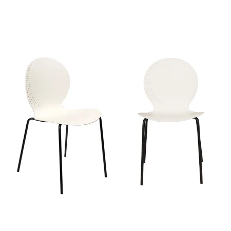 Комплект из 2-х стульев Wave белый с черными ножками