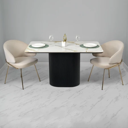 Купить Стол Festa 140x85x77см, керамогранит Calacatte gold по низкой цене