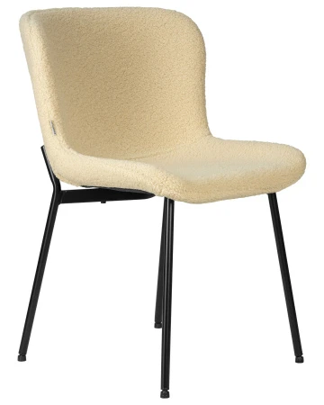 Купить Стул обеденный DOBRIN MILO, черные ножки, кремовый букле (UF992-02) в интернет-магазине КупиКресла.ру