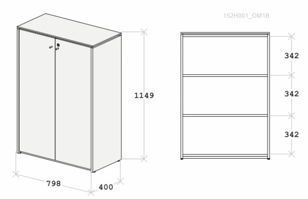 Купить Шкаф для документов средний Апекс 798х400х1148 Орех Монтана/Черный по низкой цене