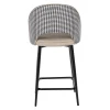 Купить Стул полубарный Leo латте с жаккардом, поворотный механизм по выгодной цене для кафе, ресторанов и кухни
