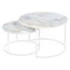 Купить Набор кофейных столиков Tango бежевый мрамор с белыми ножками, 2шт по низкой цене